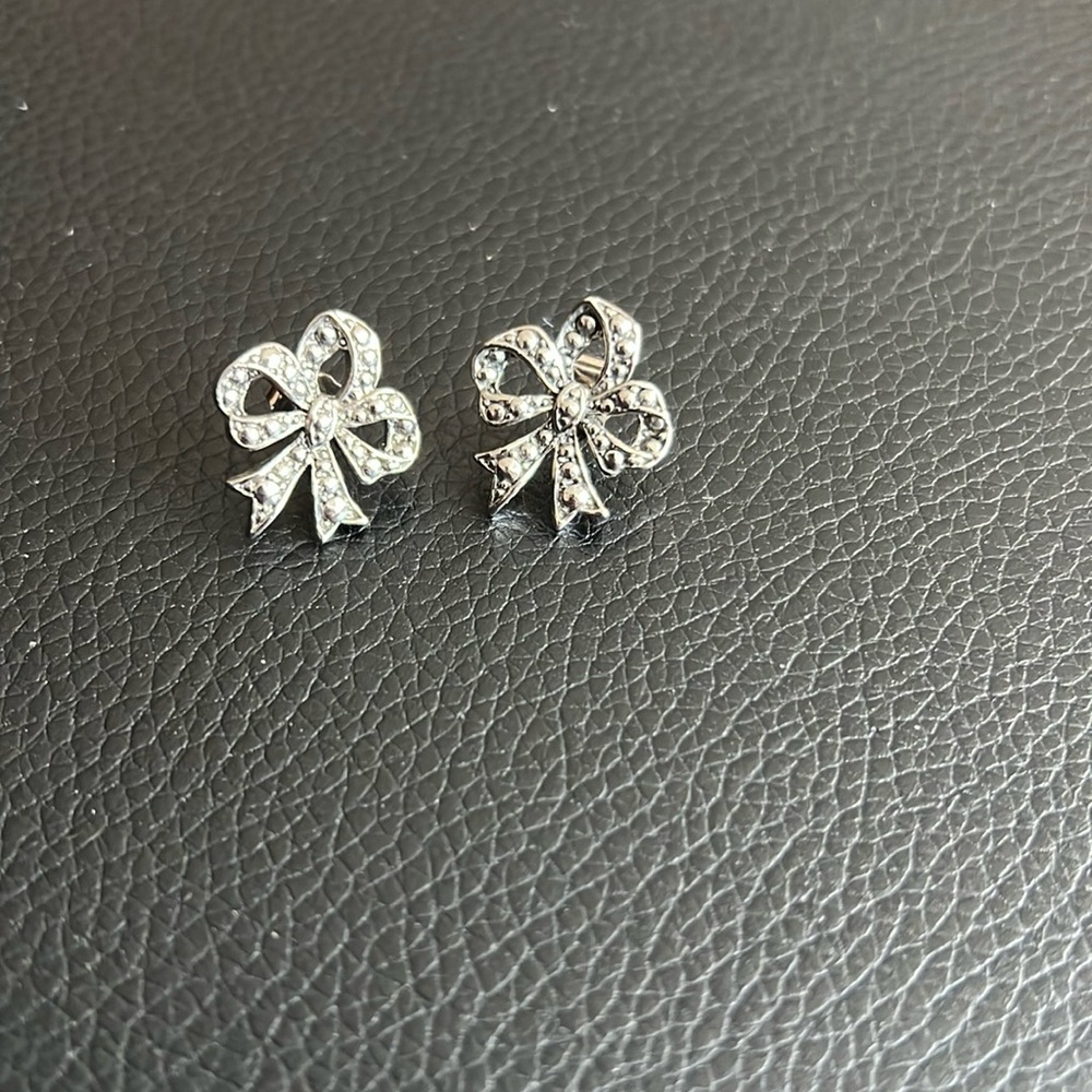 Vintage marcasite bow earrings